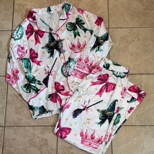 Wicked Pajamas with Pink and Green Bow Print